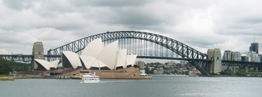 View of Sydney Bridge and Harbor at Aussie Open