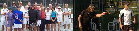 Participants & Grand Slam Champion Guillermo Vilas and Sugarbush Tennis Director, Michael Smookler at Tennis Retreat