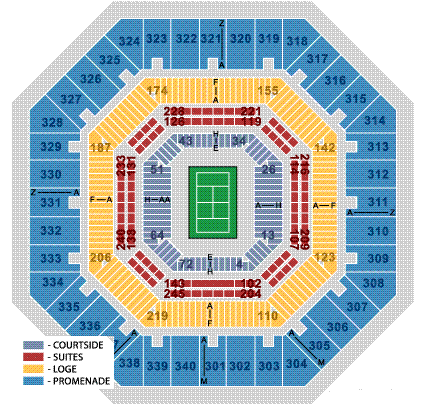 Seating Chart of Arthur Ashe Tennis Stadium