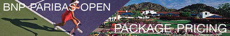 Tennis Player Returns a Volley at the Indian Wells Tennis Tournament & the La Quinta Resort and Spa