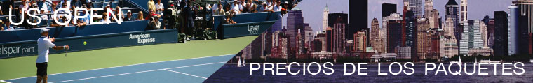 US Open Tennis Match in Progress & Skyline of NYC