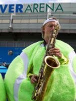 Saxaphone Playing Outside Rod Laver
